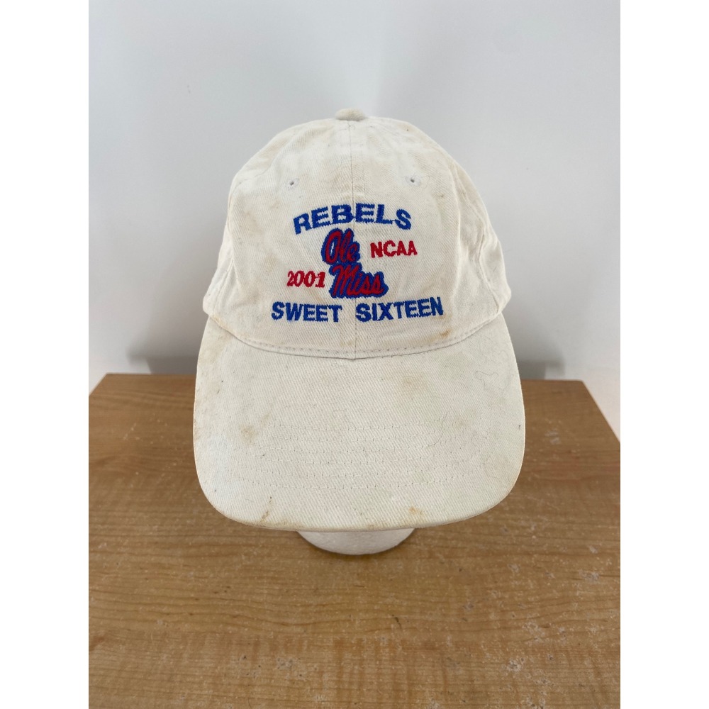 Vintage Sportsman Ole Miss Rebels NCAA 2001 Sweet Sixteen Hat White Adjustable